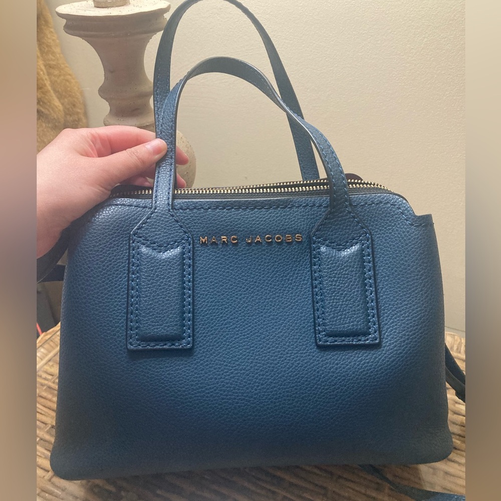 Marc Jacobs Editor Blue Sea Leather Tote Bag